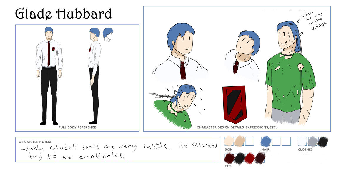 Character design of Glade Hubbard